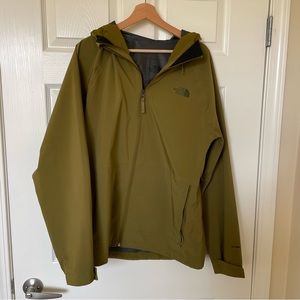 Mens green The North Face rain jacket medium